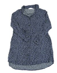 Čierno-modré kvetované ľahké prepínaci košeľové šaty H&M