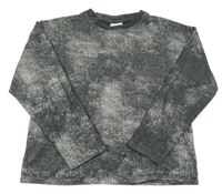 Antracitovo-stříbrné vzorované triko Zara