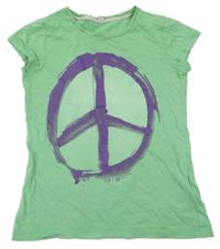 Zelené tričko so znakem míru Esprit