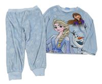 Svetlomodré plyšové pyžama s Frozen Disney