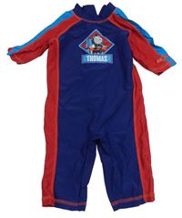 Tmavomodro-červený UV overal s Thomasem Mothercare