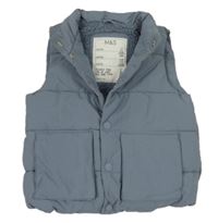 Šedomodrá šušťáková zateplená vesta zn. M&S