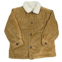 Hnědá zateplená manšestrová bunda s límečkem George