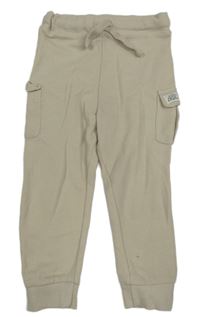 Smetanové žebrované tepláky s kapsami F&F