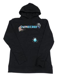 Černá mikina s Minecraft a kapucí