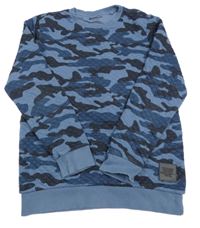 Modro-tmavomodrá army prešívaná mikina F&F