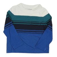 Bílo-modro-zelené pruhované triko Charles Vögele