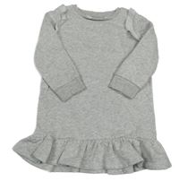 Šedé melírované teplákové šaty s volánky Matalan