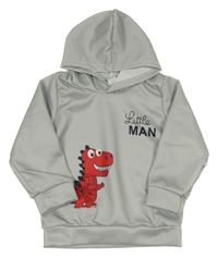 Sivá mikina s dinem a kapucňou