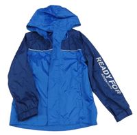 Modro-tmavomodrá šušťáková funkčná bunda s kapucňou Crane