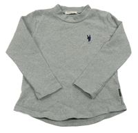 Sivá melírovaná ľahká mikina s výšivkou