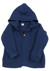 Tmavomodrý prepínaci sveter s kapucňou M&S