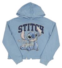Svetlomodrá crop mikina so Stitchem a kapucňou C&A