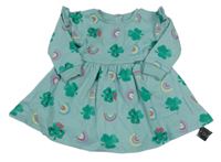 Nové - zelené teplákové šaty s trojlístky dunnes