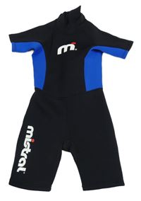 Černo-modrý neopren s nápisem 