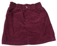 Vínová menšestrová sukňa s vreckami H&M