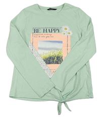 Zelenkavé tričko s loukou ua kvety George