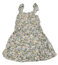 Smotanové kvetované ľahké šaty Primark