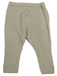 Béžové rebrované úpletové tepláky Nutmeg