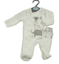 Nové - Bílý sametový overal se zvířátky Primark