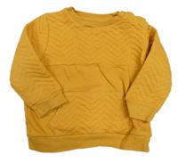 Horčicová rebrovaná mikina F&F