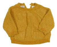 Hořčicový žinylkový svetr Zara