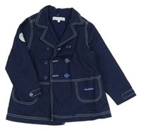 Tmavomodrý plátěný jarní kabátek