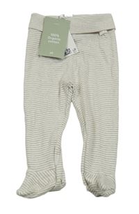 Nové - Béžovo-bílé pruhované polodupky H&M