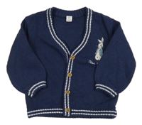 Tmavomodro-biely prepínaci sveter s králikom M&S