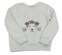 Biela plyšová mikina s králikom Kiki&Koko