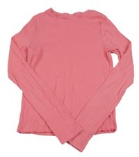 Ružové rebrované crop tričko F&F