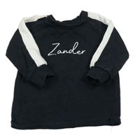 Čierno-biela mikina s nápisom