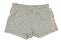 Svetlošedá -ružové melírované teplákové kraťasy H&M