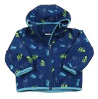 Tmavomodrá softshellová bunda s auty a kapucí Ergee