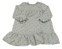 Sivo-čierne bodkovaná é úpletové šaty Jeff&CO