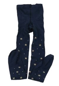 Tmavomodro-zlaté punčocháče s hvězdami C&A