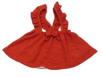 Červená úpletová na traká sukňa s volánikmi Matalan