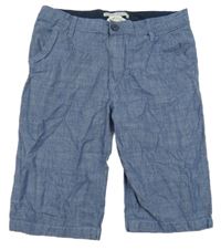 Modré plátěné chino kraťasy H&M
