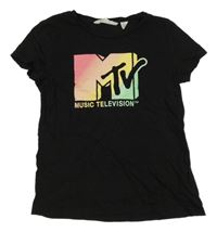 Čierne tričko s nápismi H&M