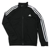 Černo-bílá propínací sportovní mikina s logem Adidas