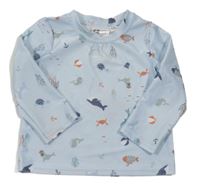 Svetlomodré UV tričko s podmořským světem H&M