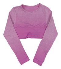 Fialové melírované športové crop tričko Primark