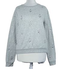 Dámská šedá mikina s kamínky H&M