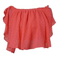 Dámska ružová bodkovaná šifónová crop blúzka Tally Weijl