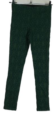 Dámské tmavozelené vzorované legíny Anonyme 