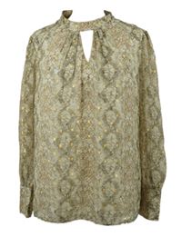 Dámska béžovo-zlatá vzorovaná šifónová blúzka Dorothy Perkins