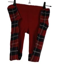 Dámské červeno-kostkované punčocháče 