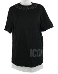 Dámske čierno-biele tričko s nápismi DSQuared