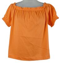 Dámske oranžové tričko s lodičkovým výstřihem H&M