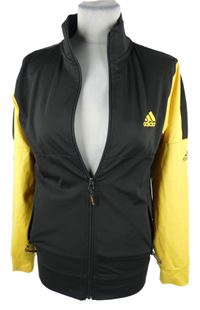 Pánská černo-žlutá sportovní funkční propínací mikina Adidas 